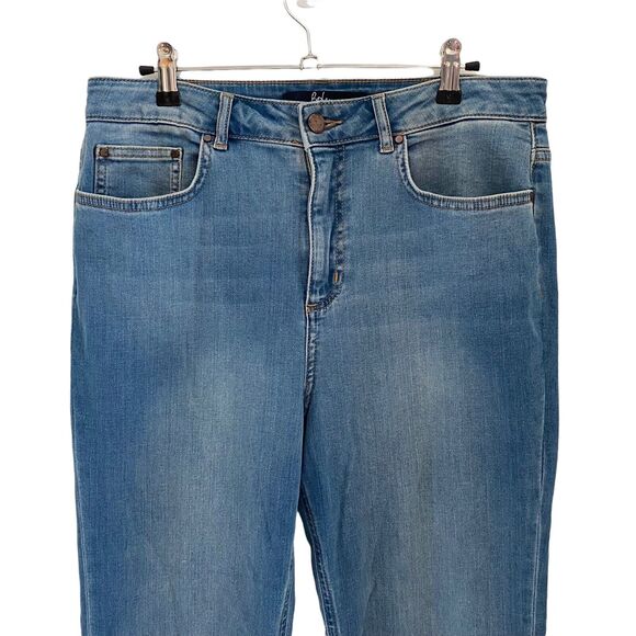 Boden 8 LONG Jeans Salisbury Side Split Medium Blue Denim Stretch - Picture 4 of 9